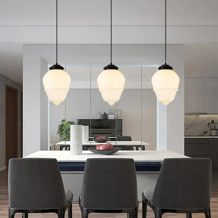 Geometric Pendant Lamp | Frosted White Glass Shade