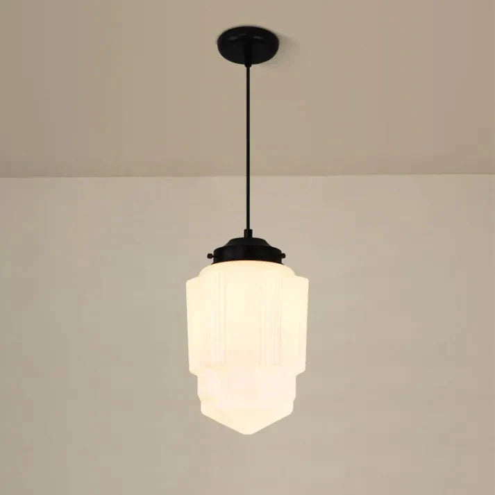 Geometric Pendant Lamp | Frosted White Glass Shade