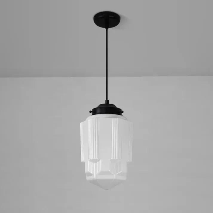 Geometric Pendant Lamp | Frosted White Glass Shade