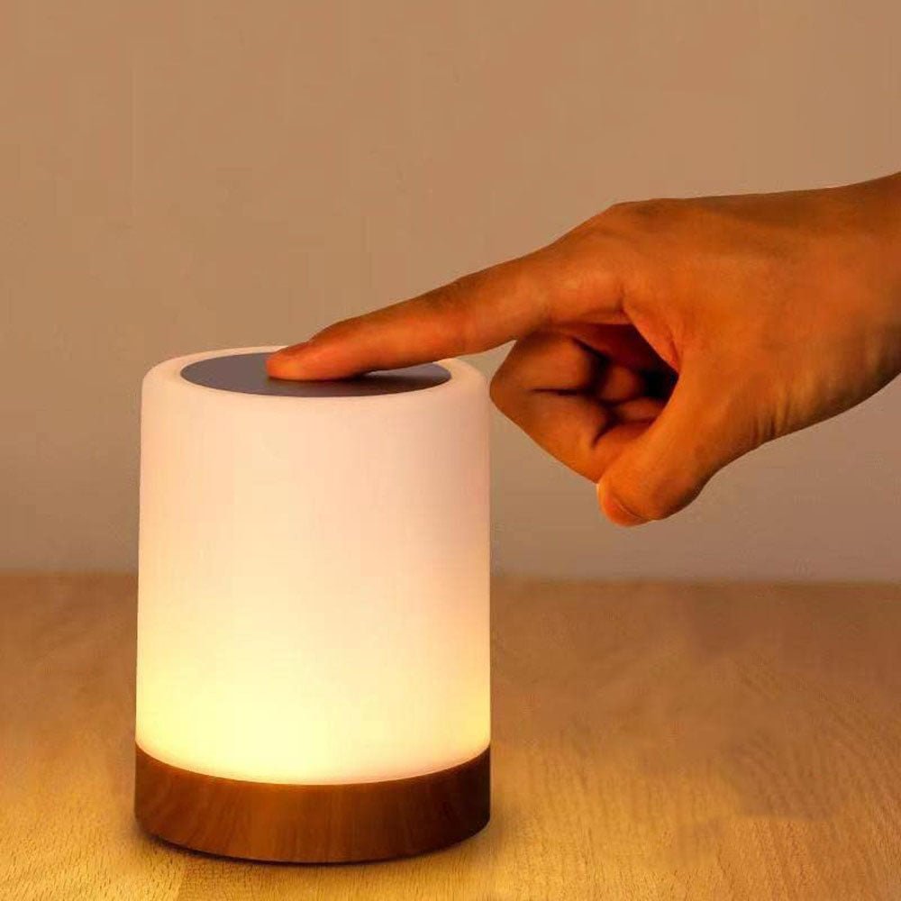 Cozy Cylinder Shape Table Lamp - Wood Base