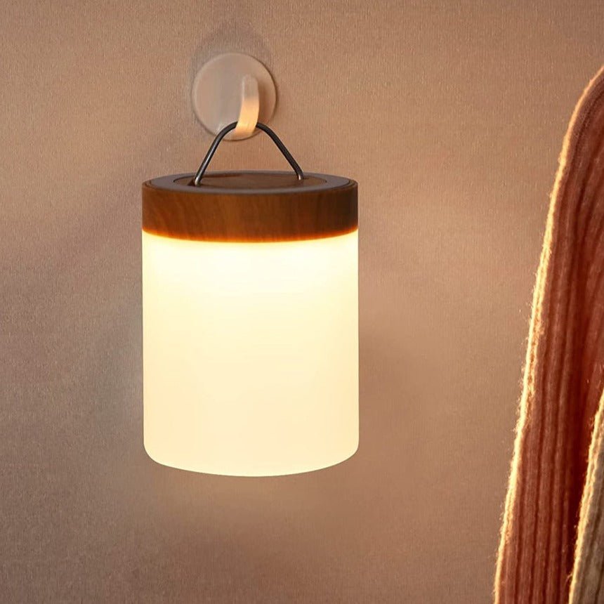 Cozy Cylinder Shape Table Lamp - Wood Base