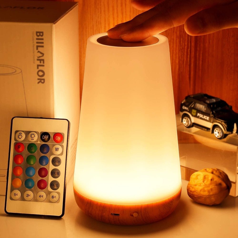 Cozy Cylinder Shape Table Lamp - Wood Base