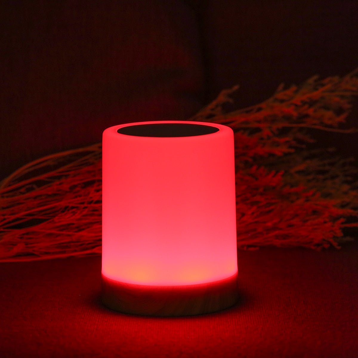 Cozy Cylinder Shape Table Lamp - Wood Base