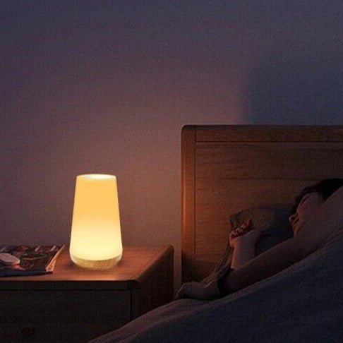 Cozy Cylinder Shape Table Lamp - Wood Base