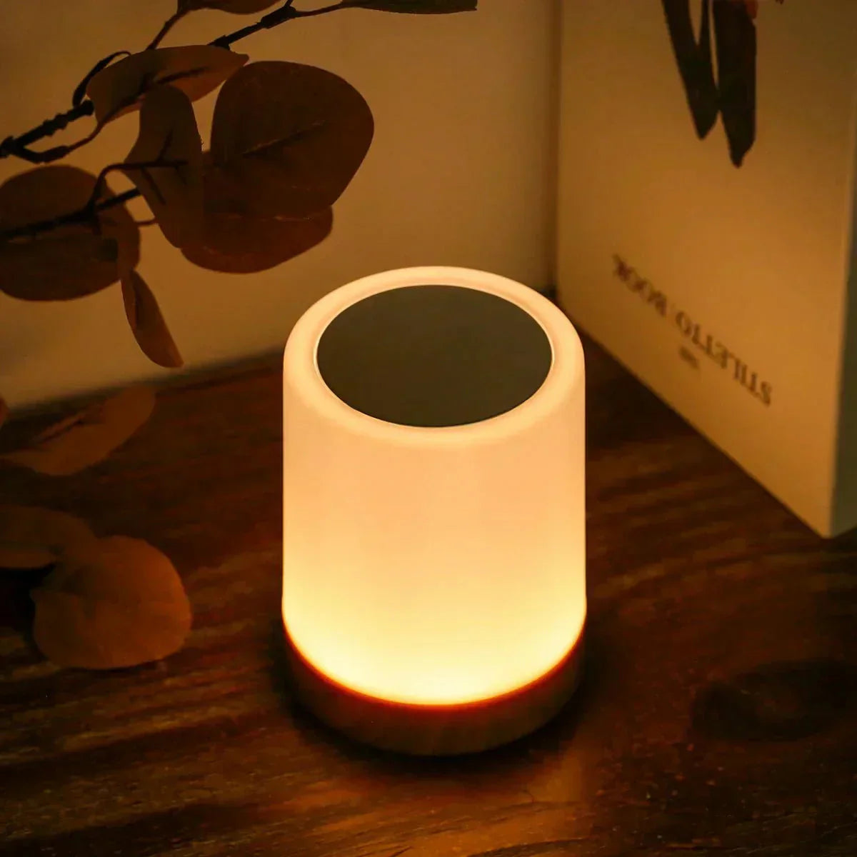 Cozy Cylinder Shape Table Lamp - Wood Base