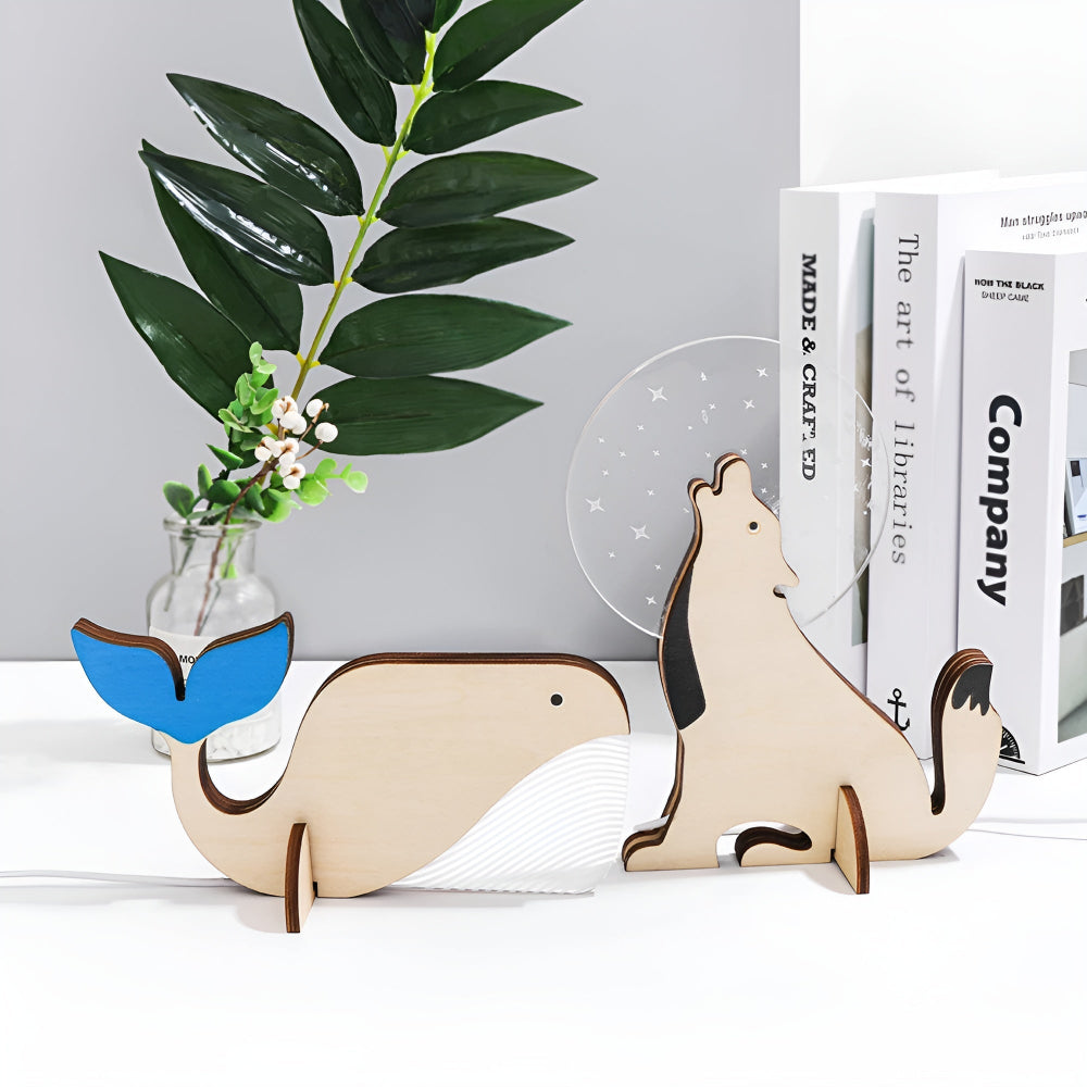 Wooden Kids’ Table Lamp with Animal Design – Decorative Lighting