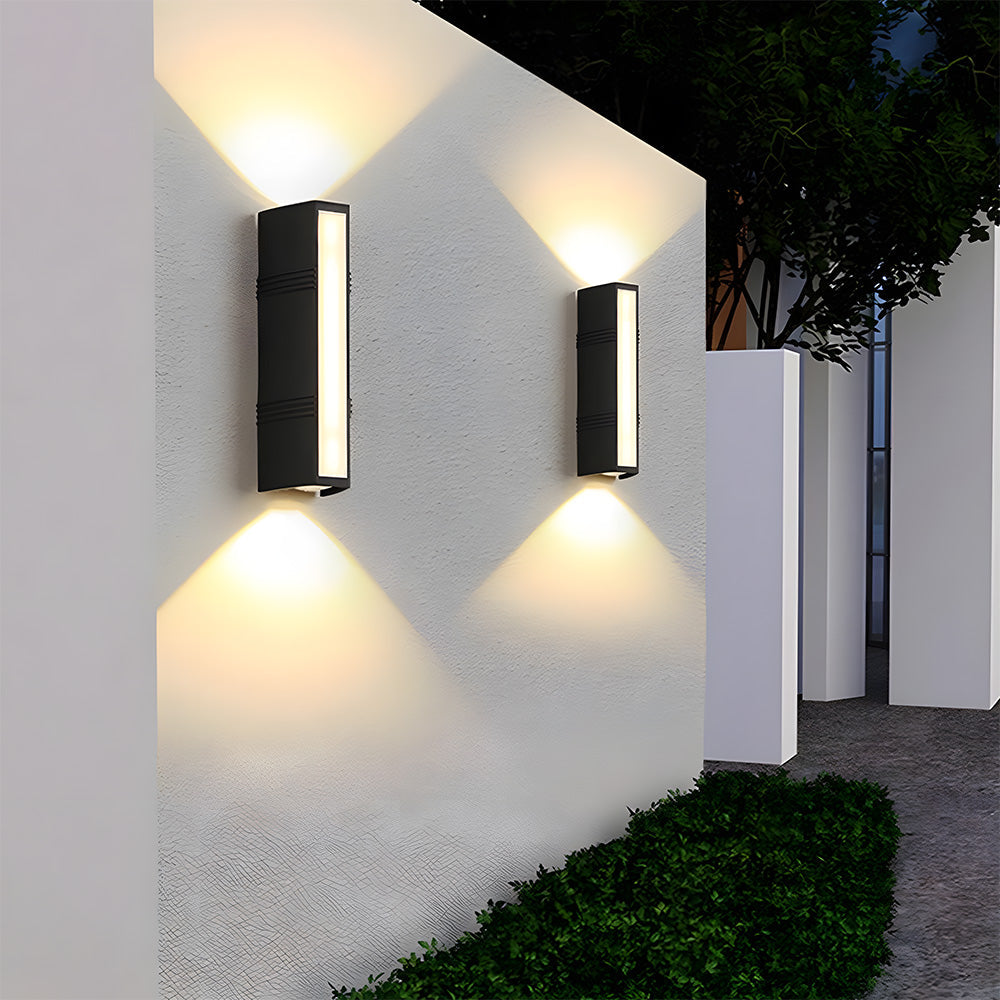 Three-Way Outdoor Wall Light | Modern Vertical Light Fixture
