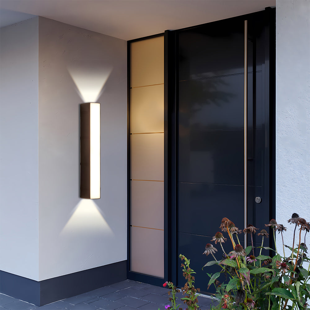 Three-Way Outdoor Wall Light | Modern Vertical Light Fixture