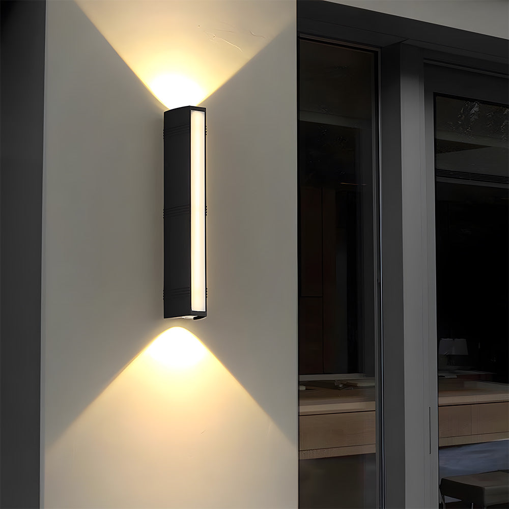 Three-Way Outdoor Wall Light | Modern Vertical Light Fixture
