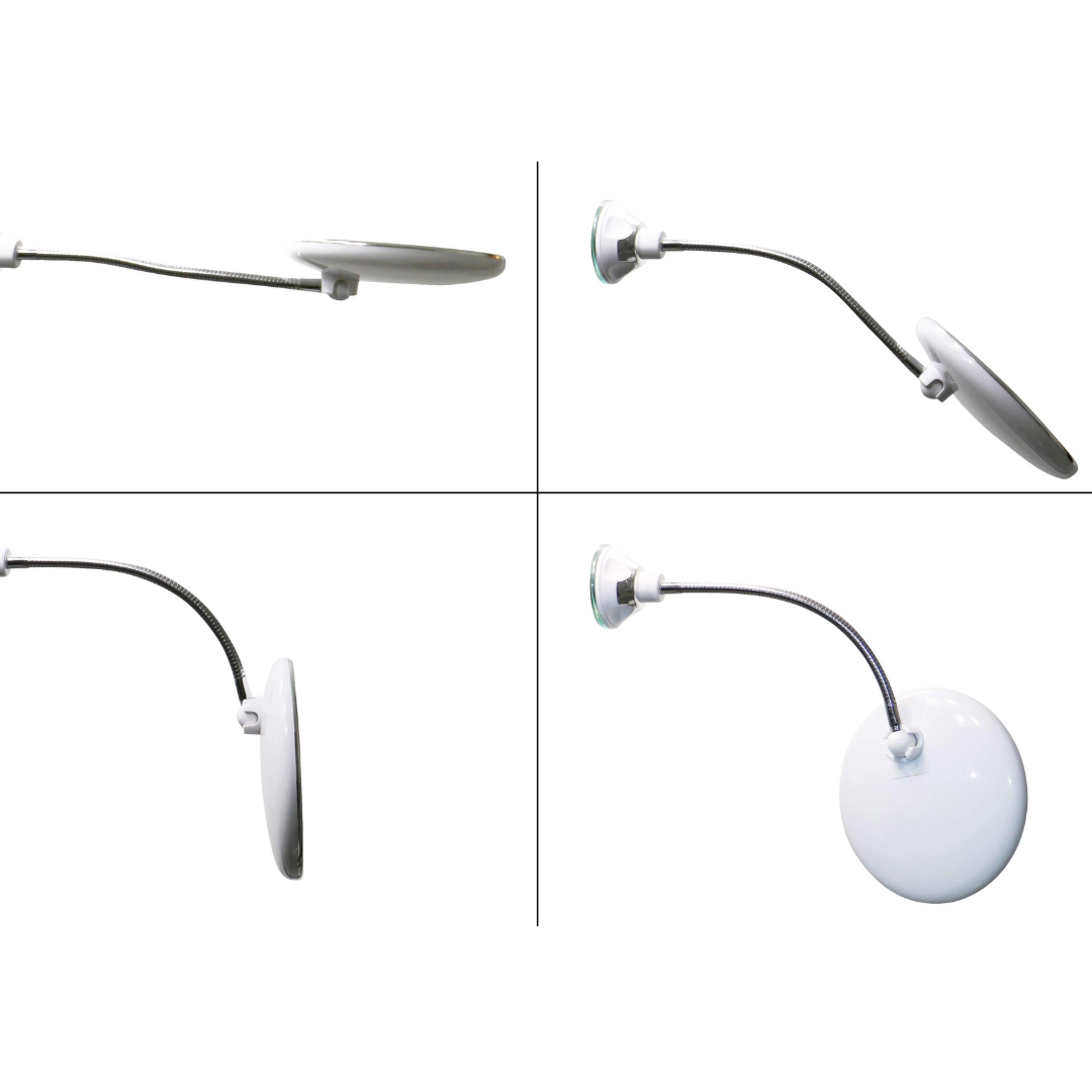 Makeup Mirror with Flexible Arm & Magnifier | Wall Mounted LED Light