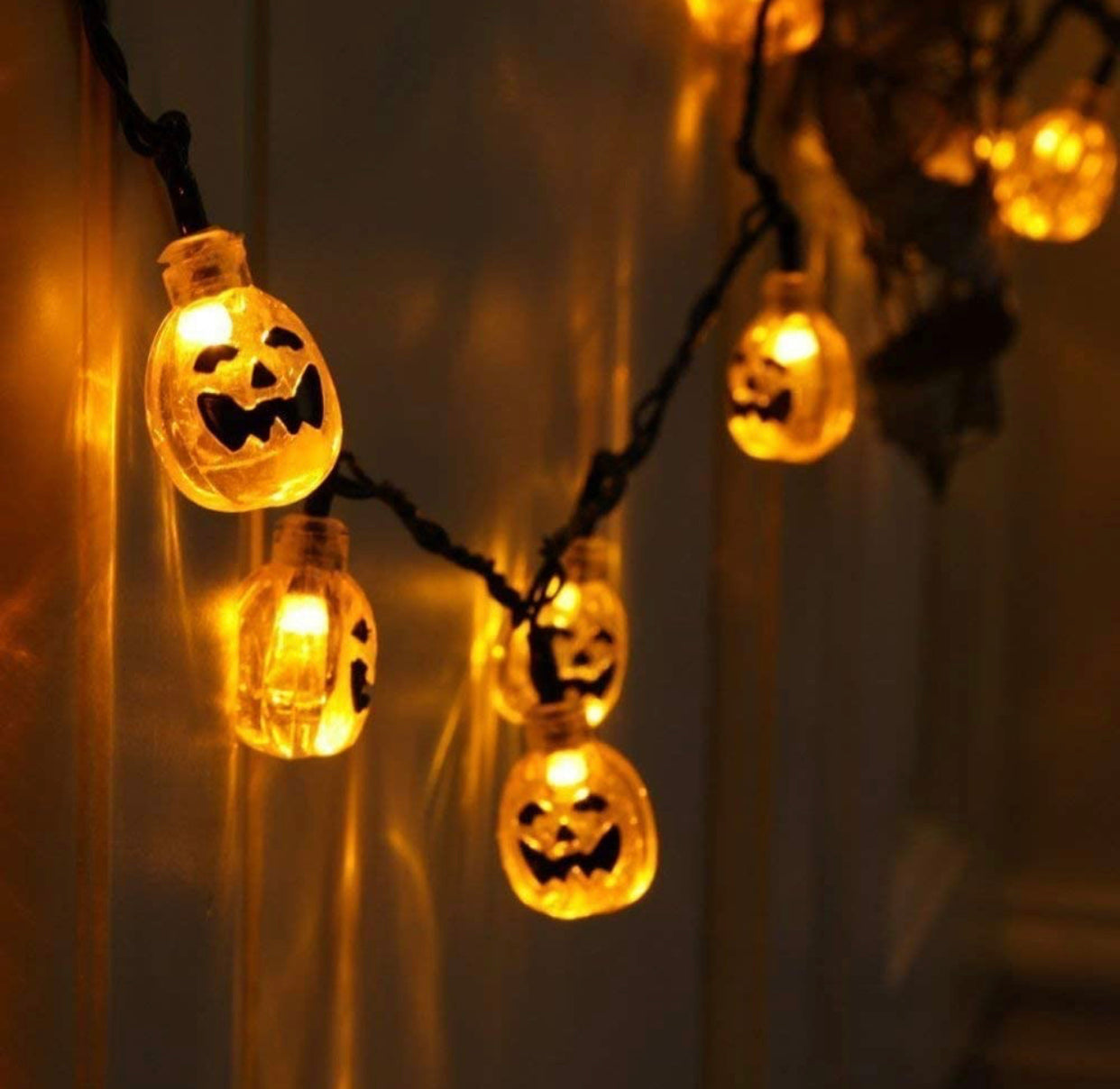 Solar Powered Halloween String Lights | 33Ft 50 LED Pumpkins, 8 Modes