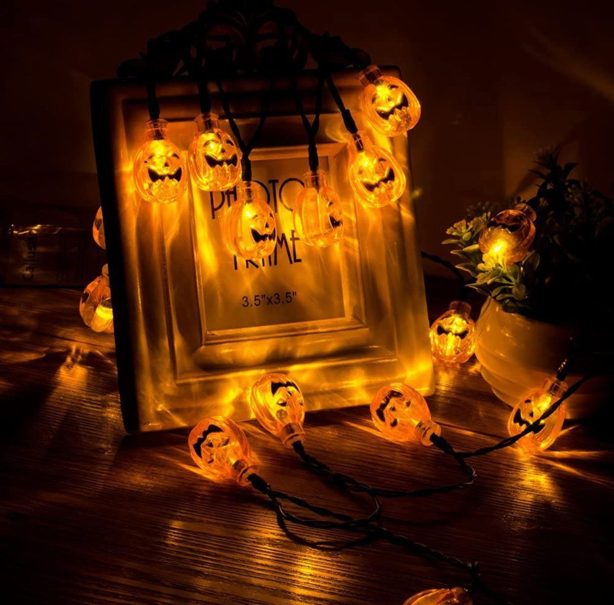 Solar Powered Halloween String Lights | 33Ft 50 LED Pumpkins, 8 Modes