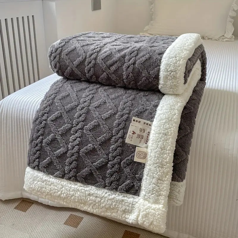 Luxury Snuggle Blanket – Reversible Sherpa Fleece Comfort - Atelier Dubois Paris