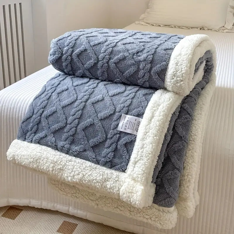 Luxury Snuggle Blanket – Reversible Sherpa Fleece Comfort - Atelier Dubois Paris