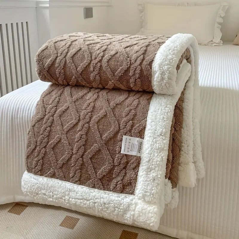 Luxury Snuggle Blanket – Reversible Sherpa Fleece Comfort - Atelier Dubois Paris