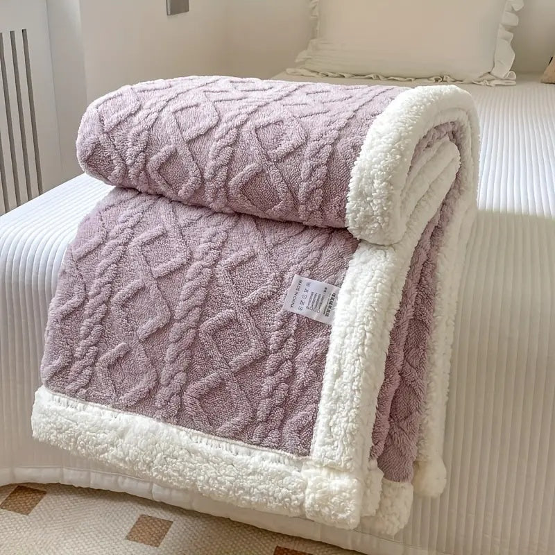 Luxury Snuggle Blanket – Reversible Sherpa Fleece Comfort - Atelier Dubois Paris