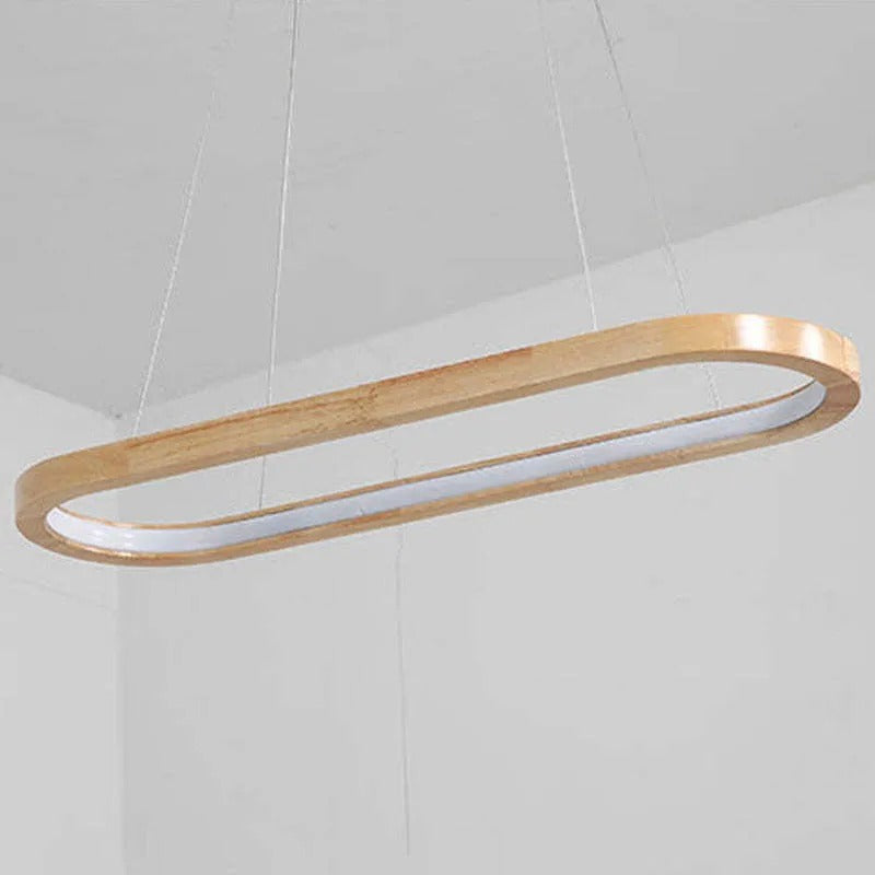 Dimmable Wood & Acrylic Pendant Light – Adjustable Color Temperature