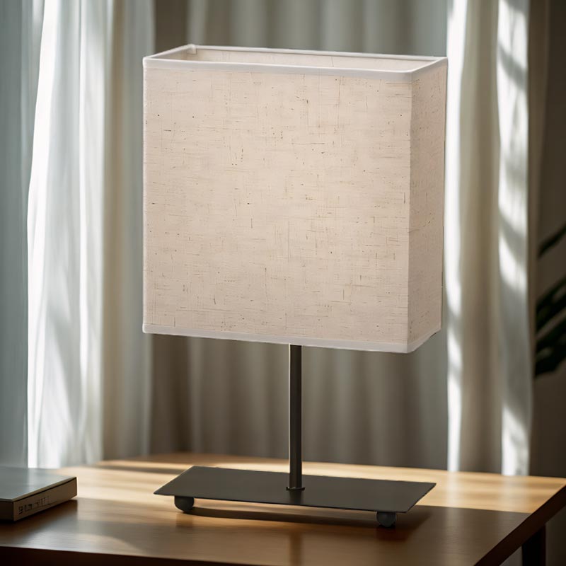 Adjustable White Square Shade Bedside Lamp – Practical Lighting
