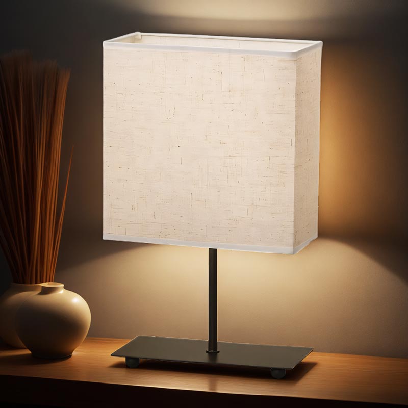 Adjustable White Square Shade Bedside Lamp – Practical Lighting