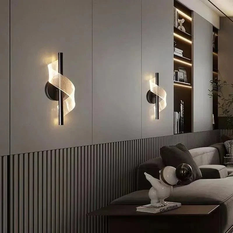 Modern Spiral Wall Light – Cool White/Warm White/3-Color LED