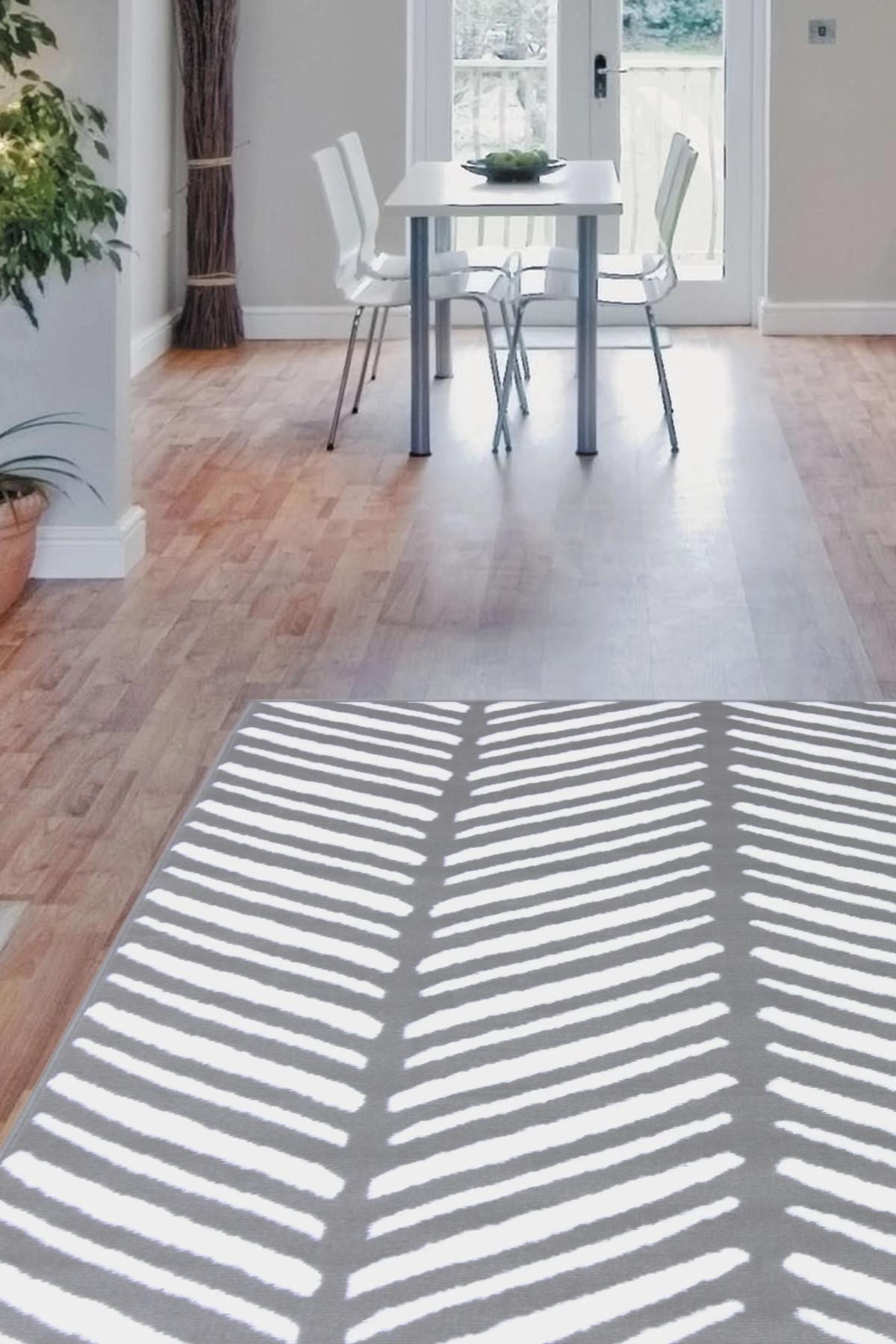 Durable Indoor Rug - Herringbone Design