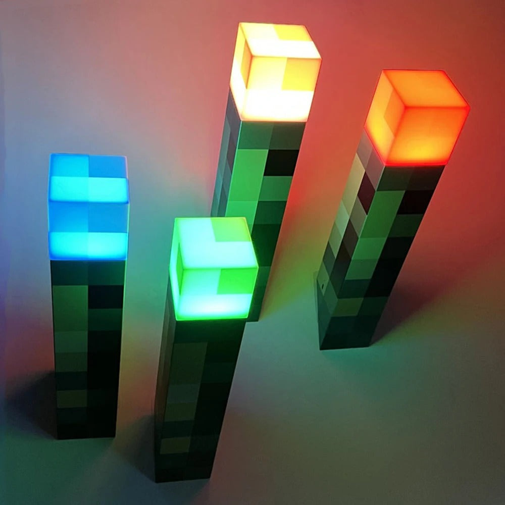 Minecraft-Inspired Glow Torch LED Wall Light | Bedroom Night Lamp