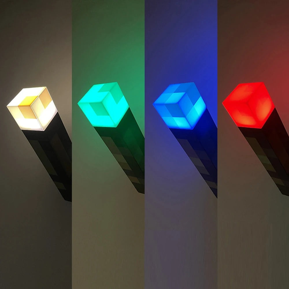 Minecraft-Inspired Glow Torch LED Wall Light | Bedroom Night Lamp