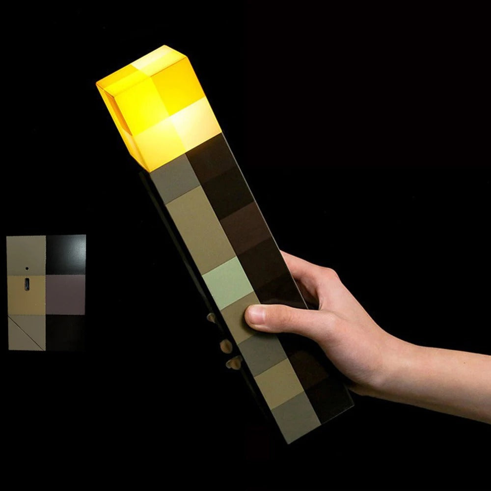 Minecraft-Inspired Glow Torch LED Wall Light | Bedroom Night Lamp