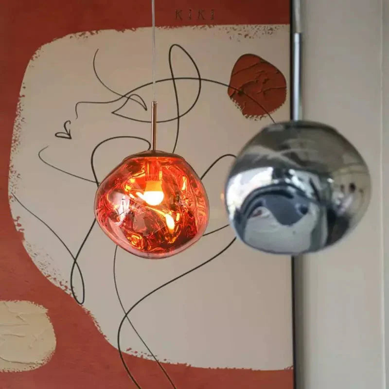 Glossy Melt-Effect Pendant Light | Modern Hanging Fixture