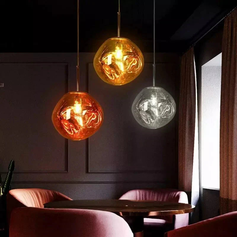 Glossy Melt-Effect Pendant Light | Modern Hanging Fixture