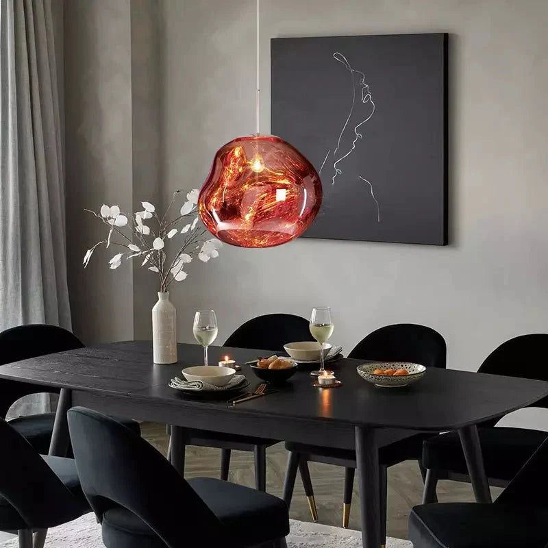 Glossy Melt-Effect Pendant Light | Modern Hanging Fixture