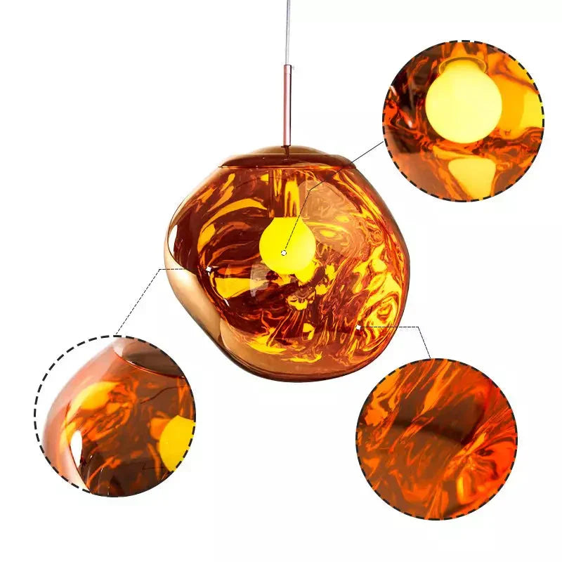 Glossy Melt-Effect Pendant Light | Modern Hanging Fixture