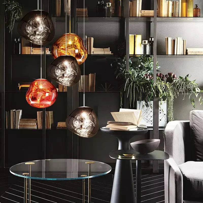 Glossy Melt-Effect Pendant Light | Modern Hanging Fixture
