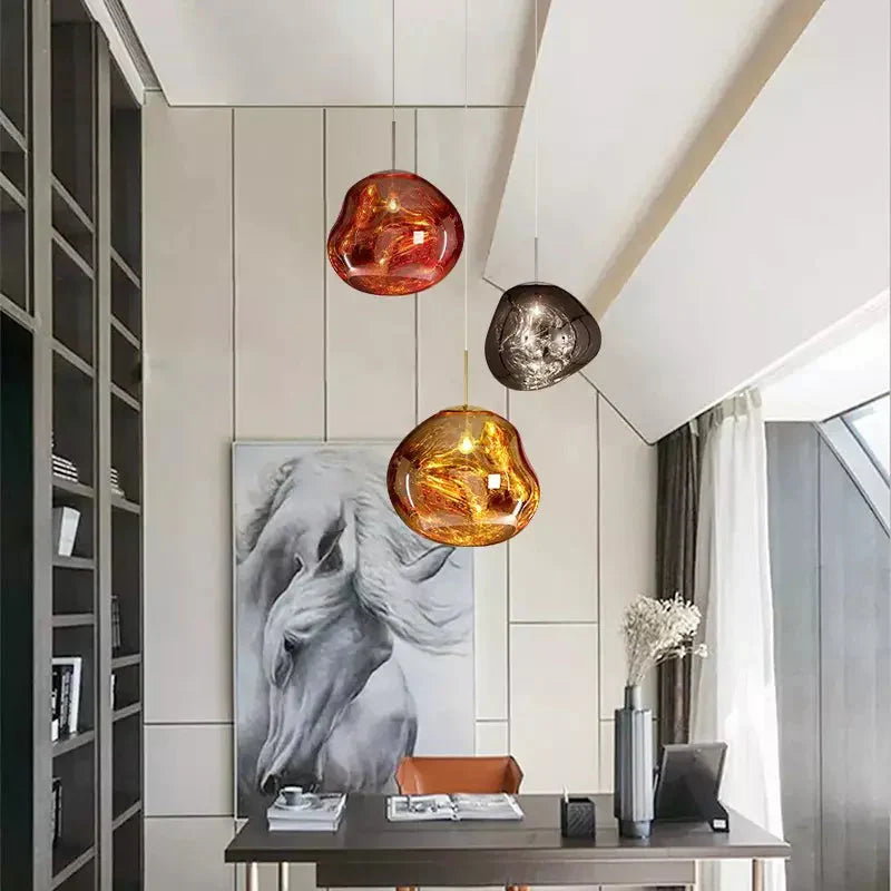 Glossy Melt-Effect Pendant Light | Modern Hanging Fixture