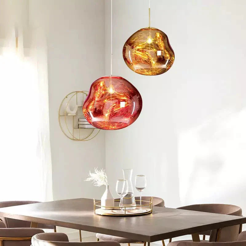 Glossy Melt-Effect Pendant Light | Modern Hanging Fixture