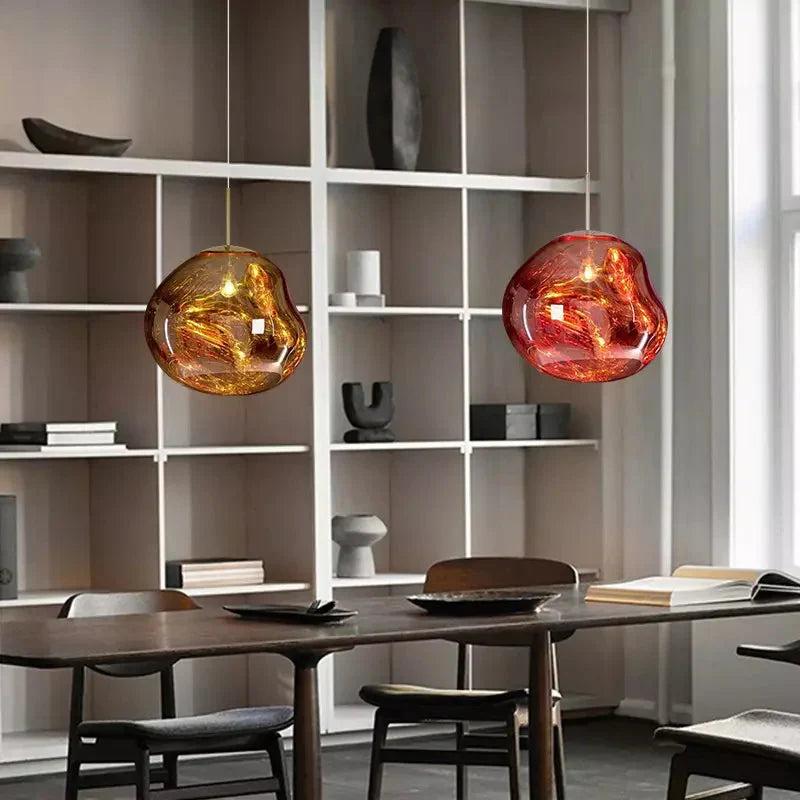 Glossy Melt-Effect Pendant Light | Modern Hanging Fixture