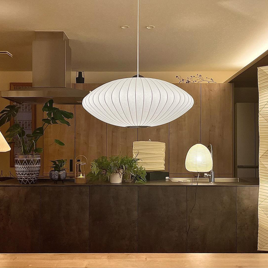 Modern Mulberry Fabric Bubble Chandelier – Hallway Decorative Pendant Lamp