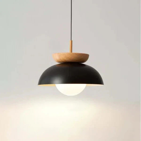 Scandinavian Half-Wood Pendant Light | Nordic Style Lighting
