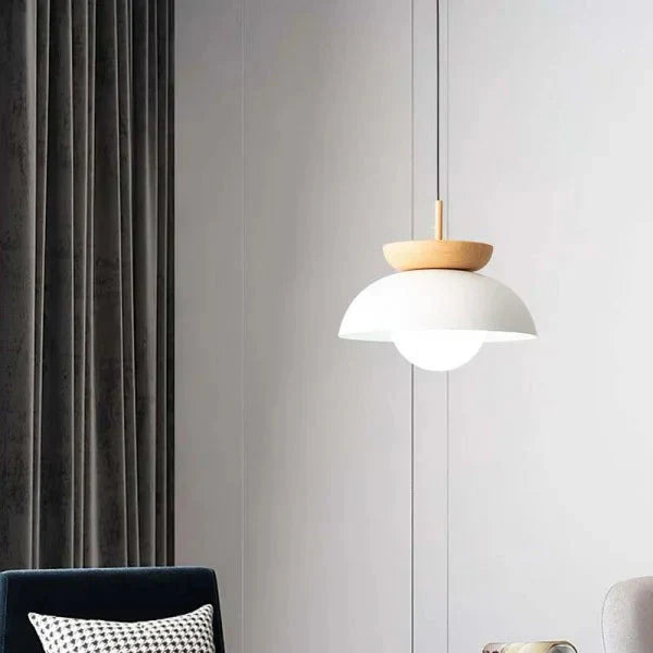 Scandinavian Half-Wood Pendant Light | Nordic Style Lighting