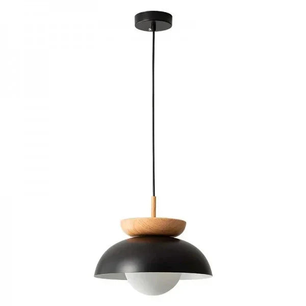 Scandinavian Half-Wood Pendant Light | Nordic Style Lighting