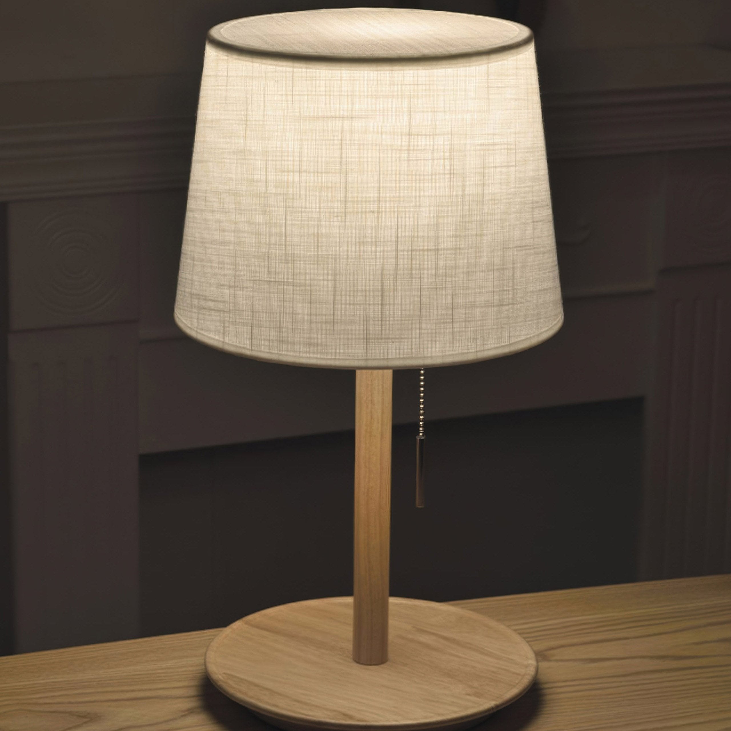 Nordic Walnut Base with Fabric Shade Table Lamp