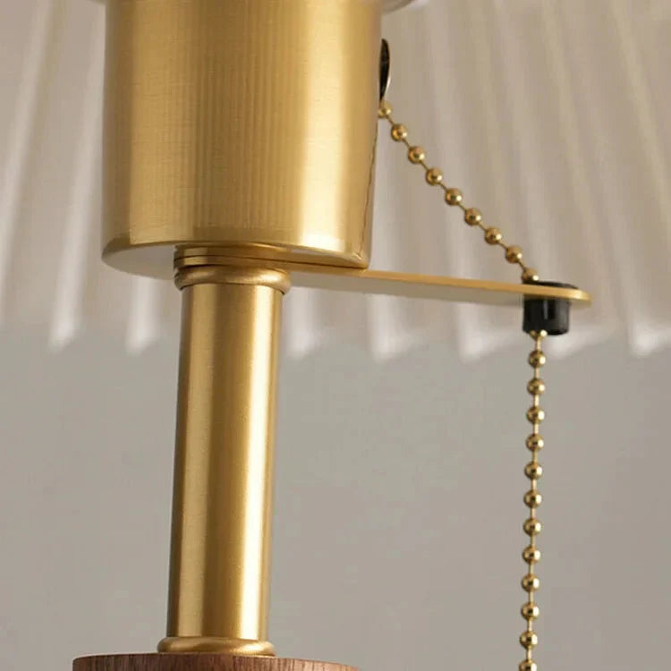 Rustic Pleated Wood Table Lamp