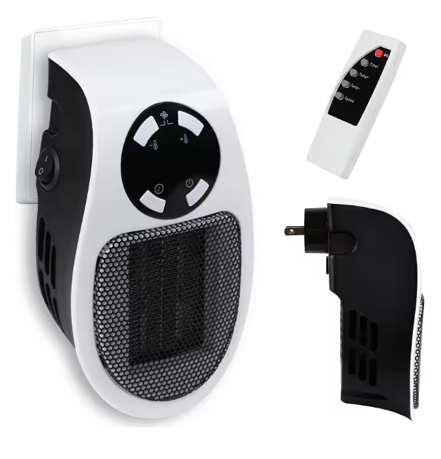 Portable Plug-In Room Heater – Quiet, Energy-Saving Electric Wall Heater
