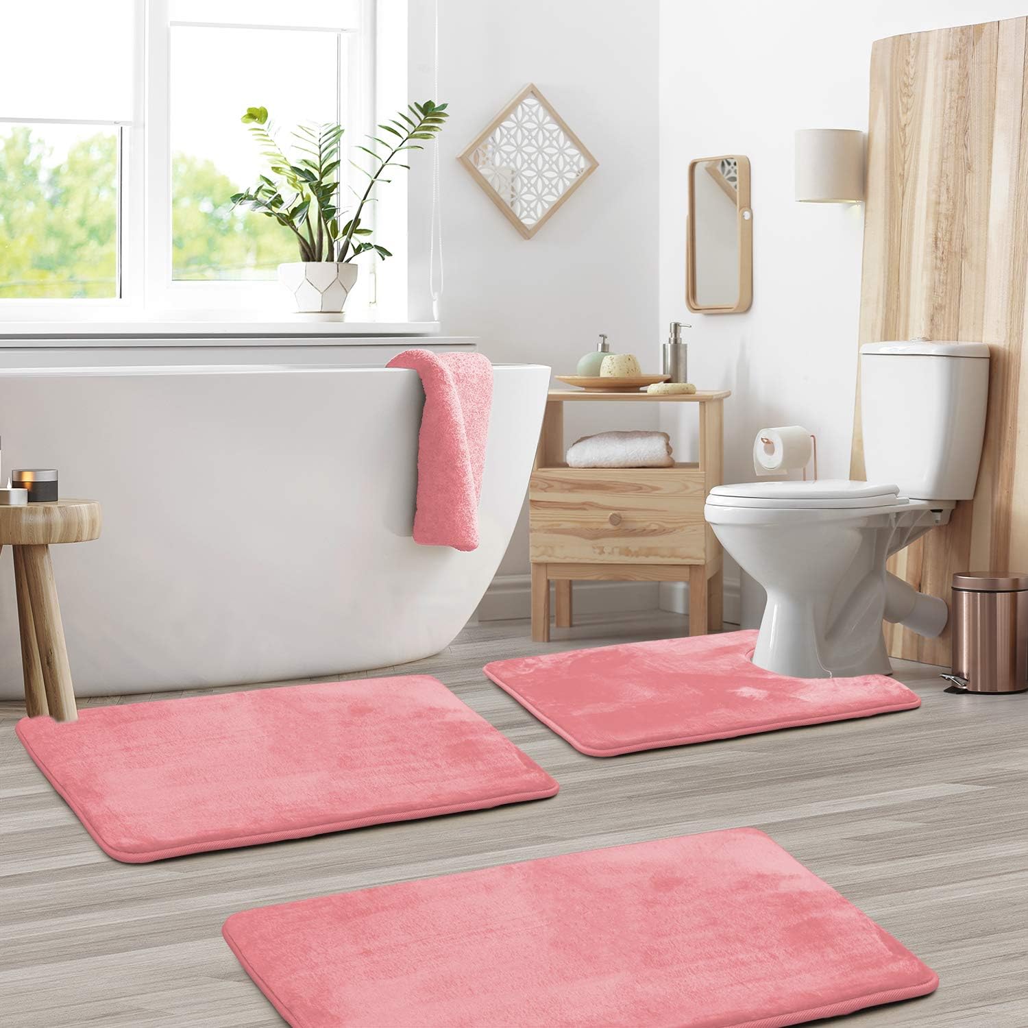 Ultra Soft Velvet Memory Foam Bath Mat Set – 3PCS Luxury Bathroom Rugs - Atelier Dubois Paris