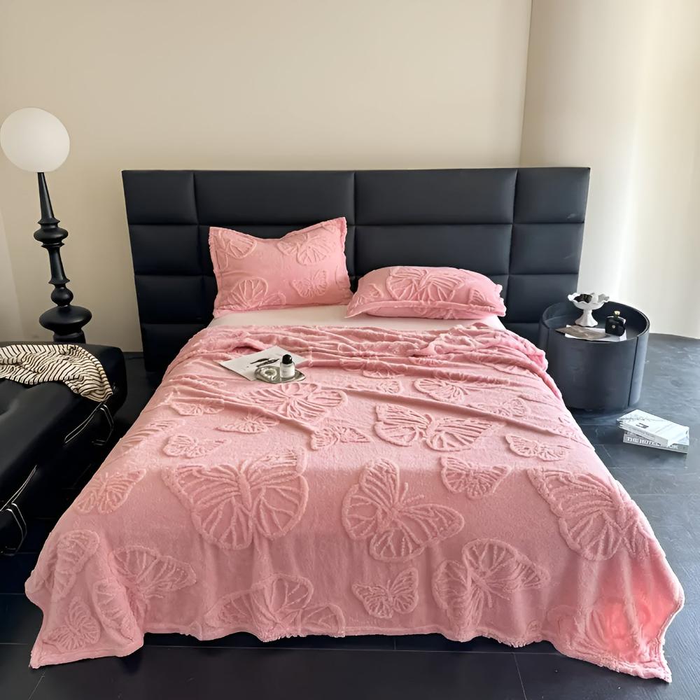 Soft Butterfly Pattern Flannel Blanket