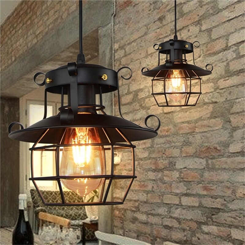 Antique Style Loft Pendant Light | Vintage Metal Light Fixture