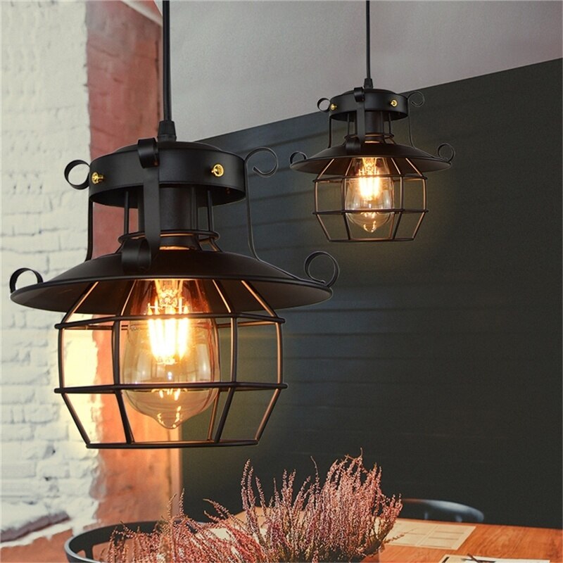 Antique Style Loft Pendant Light | Vintage Metal Light Fixture