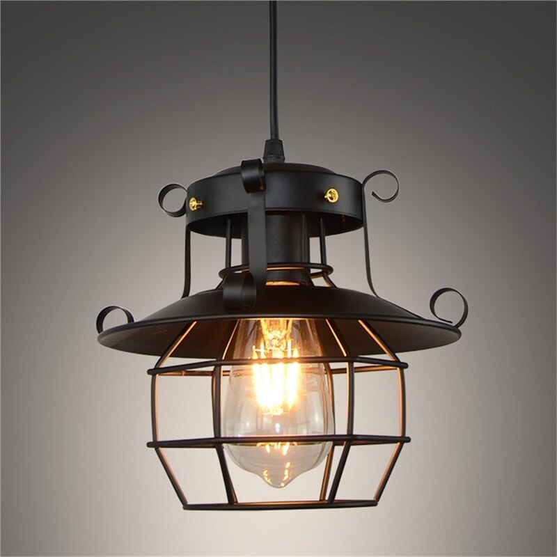 Antique Style Loft Pendant Light | Vintage Metal Light Fixture