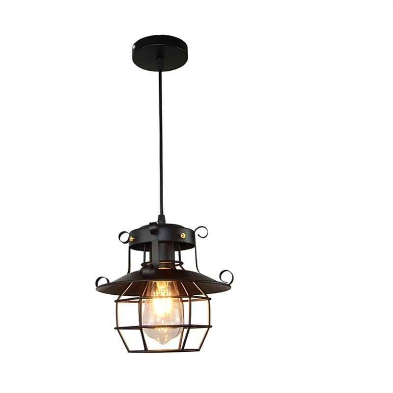 Antique Style Loft Pendant Light | Vintage Metal Light Fixture
