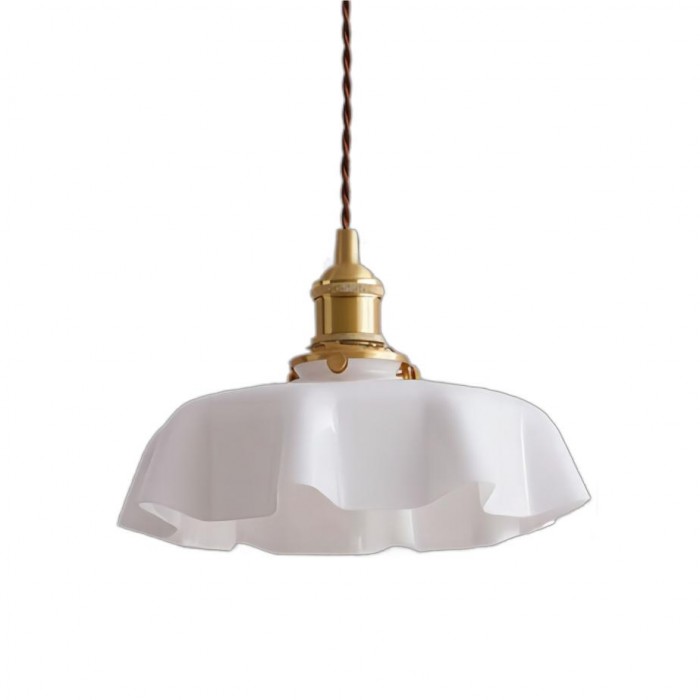 Cream Flower Pendant Light | Vintage Glass Shade